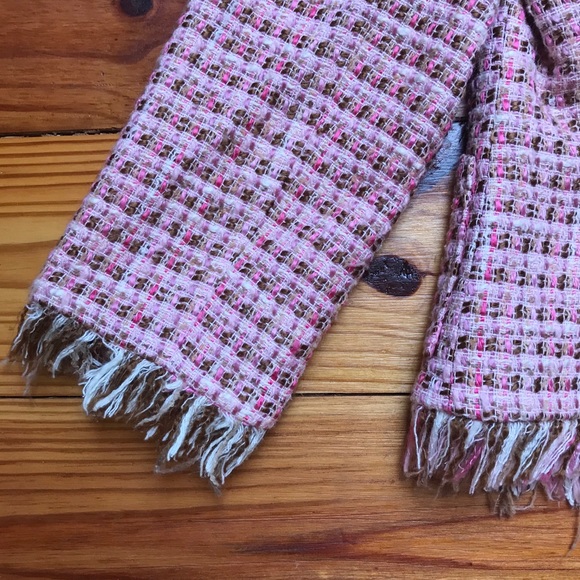 Aqua Pink Tweed Fringe Jacket, EUC, S - Picture 14 of 14